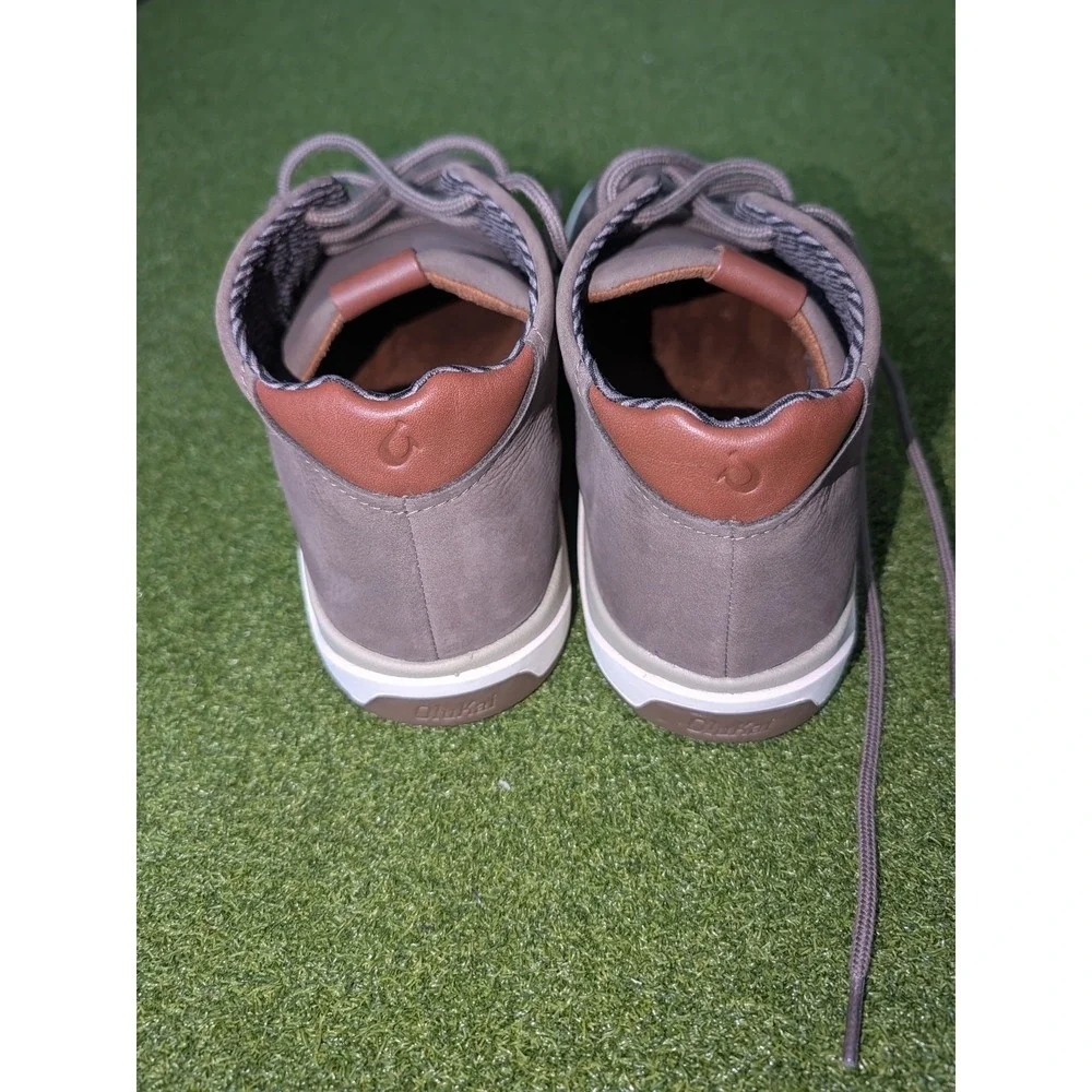 OluKai Papaku 'Ili Mens Leather Chukka Boots Mustang Gray US 13 New Missing Tags